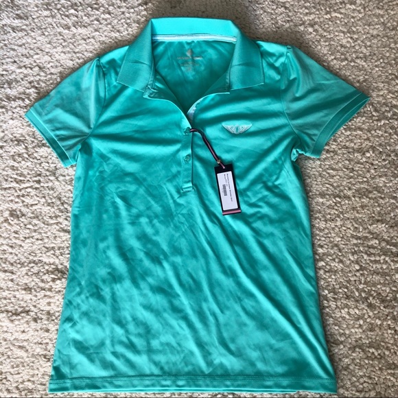 Golf Polo: Olympic Club turquoise NWT